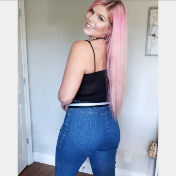 Vintage pinstriped denim capris - Picture 3 of 4